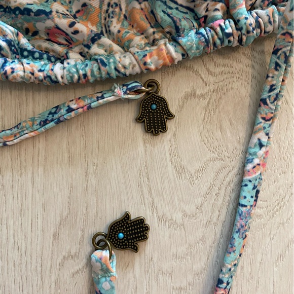 H&M turquoise multi coloured bathing suit - Picture 2 of 3